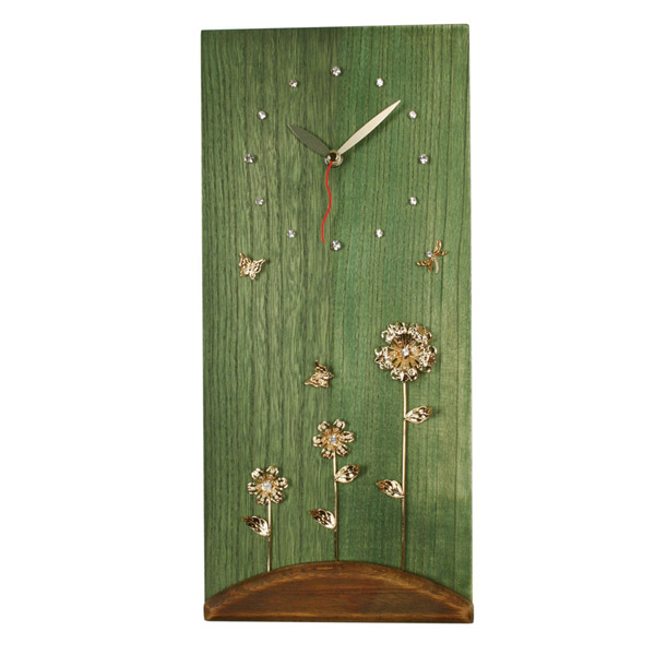 세송이꽃장식벽시계(그린)